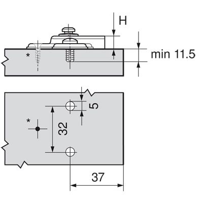 Планка MODUL EXPANDO для петли для встраиваемого холодильника черный оникс — фото 2