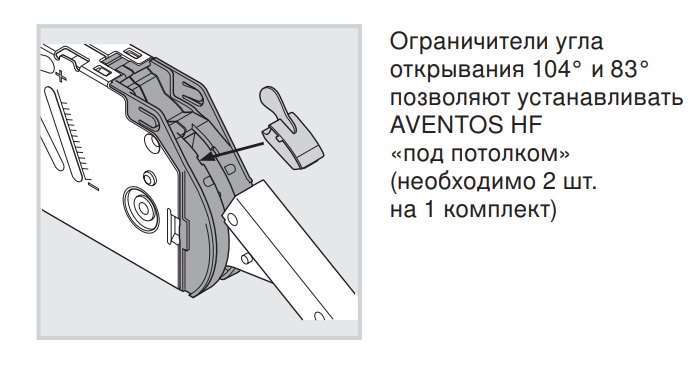 Ограничитель угла открывания 104° для AVENTOS HF — фото 4