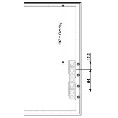 AVENTOS HK/HL/HS/HK top/HL top/HS top Kрепление фасада к узкой алюм. рамке (2 шт)