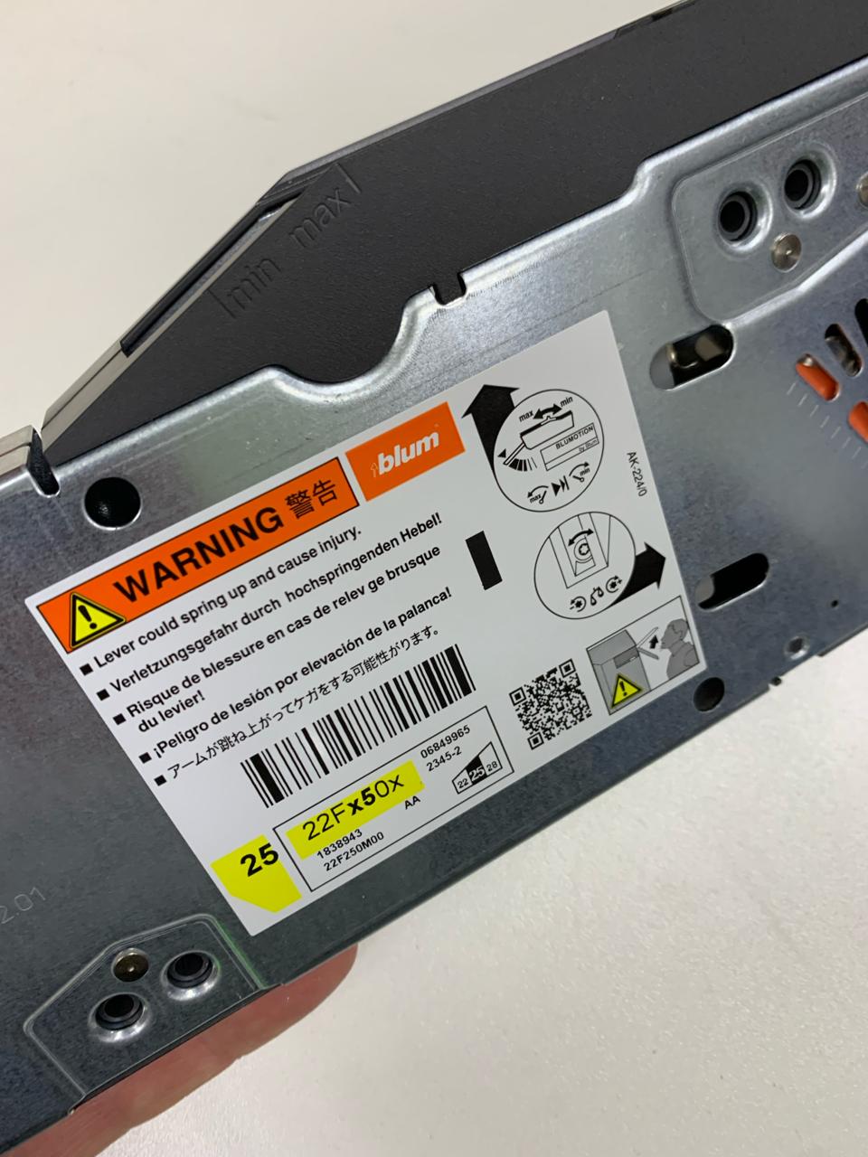 Силовой механизм AVENTOS HF top сильное усилие 22F2800 КМ 10000-19300 (2 шт) — фото 9