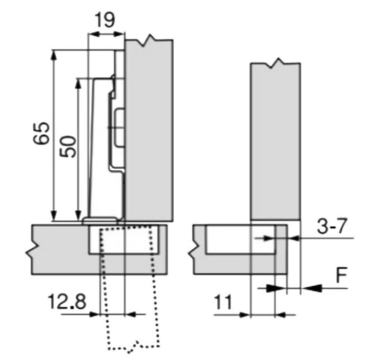 Петля MODUL 95° накладная для дверей холодильников — фото 9