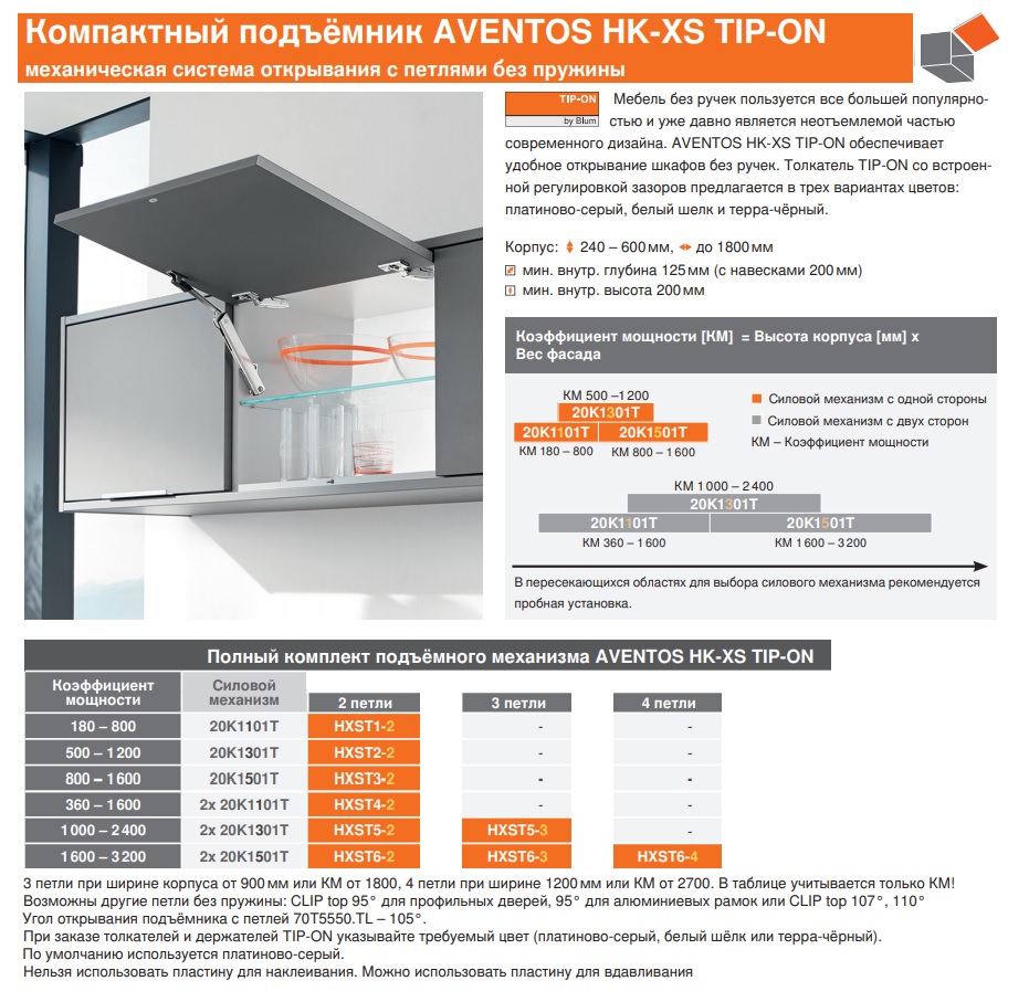Компактный подъемник AVENTOS HK-XS TIP-ON HXST4 — фото 2