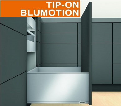 Ящик с высоким фасадом LEGRABOX F (высота F=257 мм) TIP-ON BLUMOTION