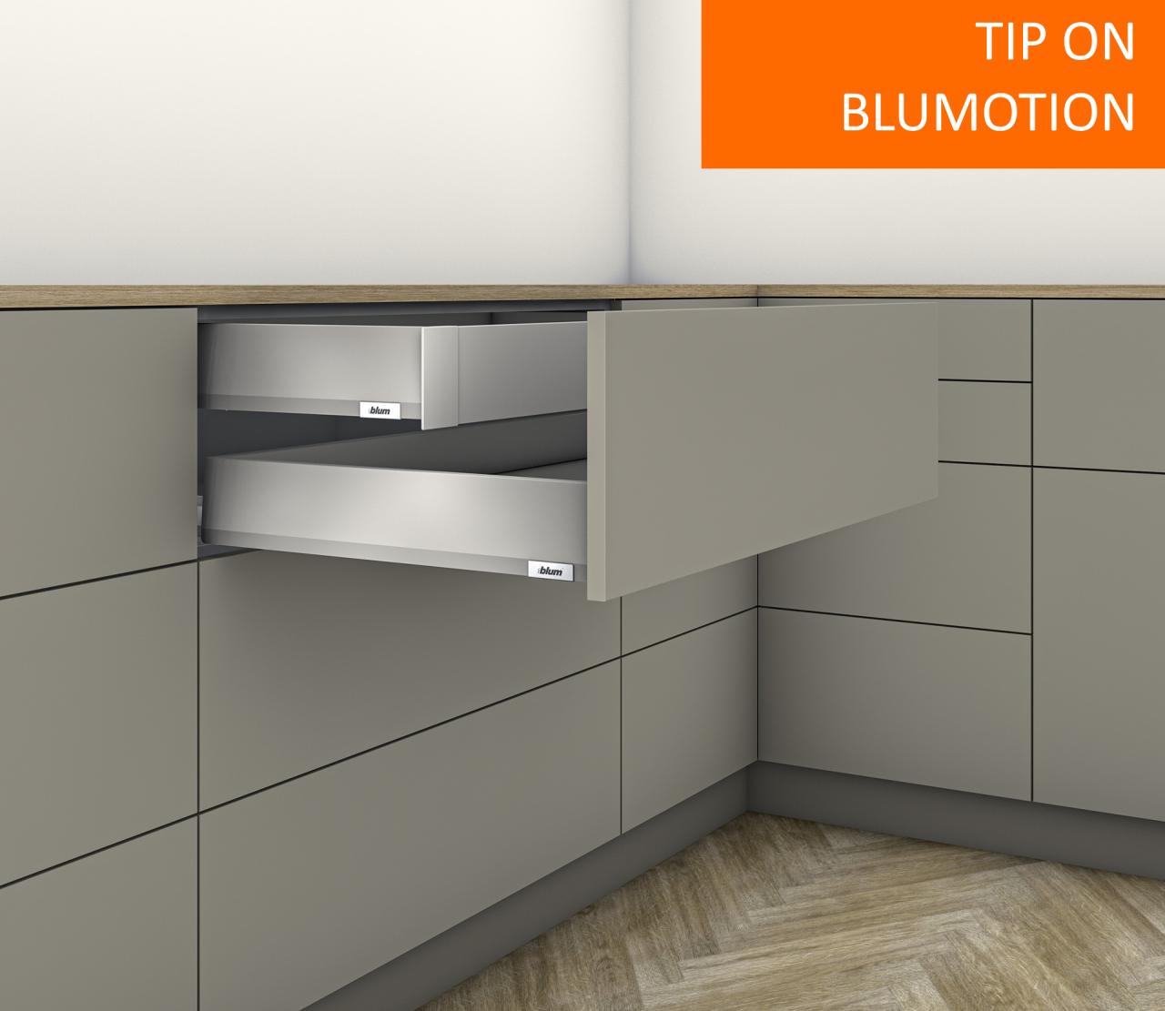 Внутренний ящик MERIVOBOX M (высота М = 106 мм) TIP-ON BLUMOTION