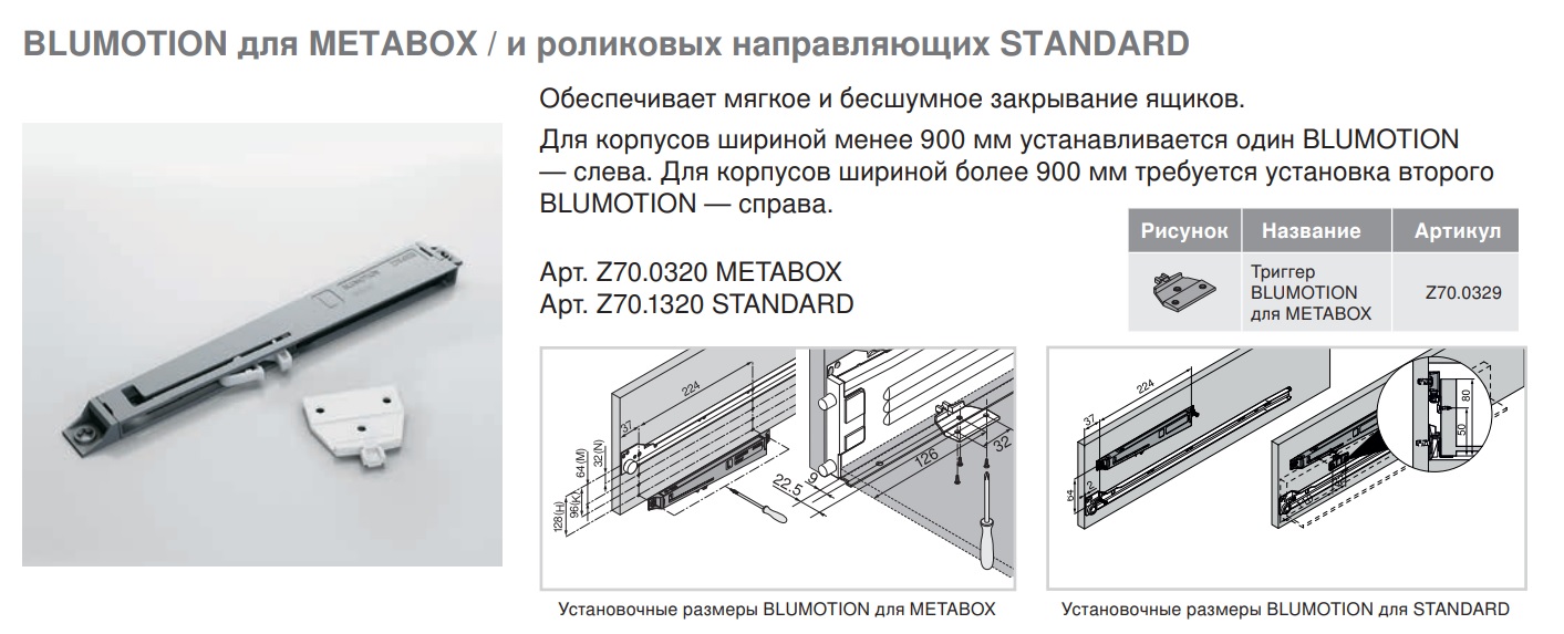 BLUMOTION для систем выдвижения STANDARD — фото 5