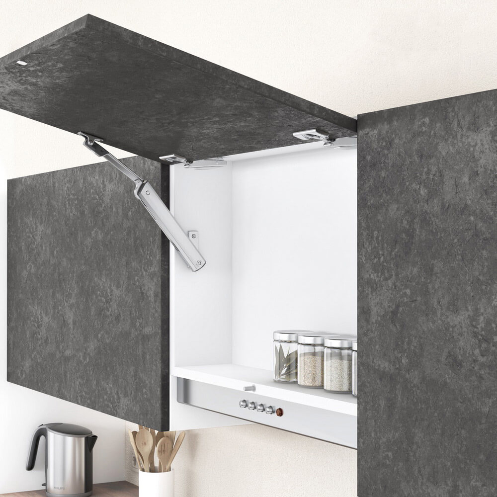 AVENTOS HK-XS, cиловой механизм 13 TIP-ON, 2 петли, платиново-серый