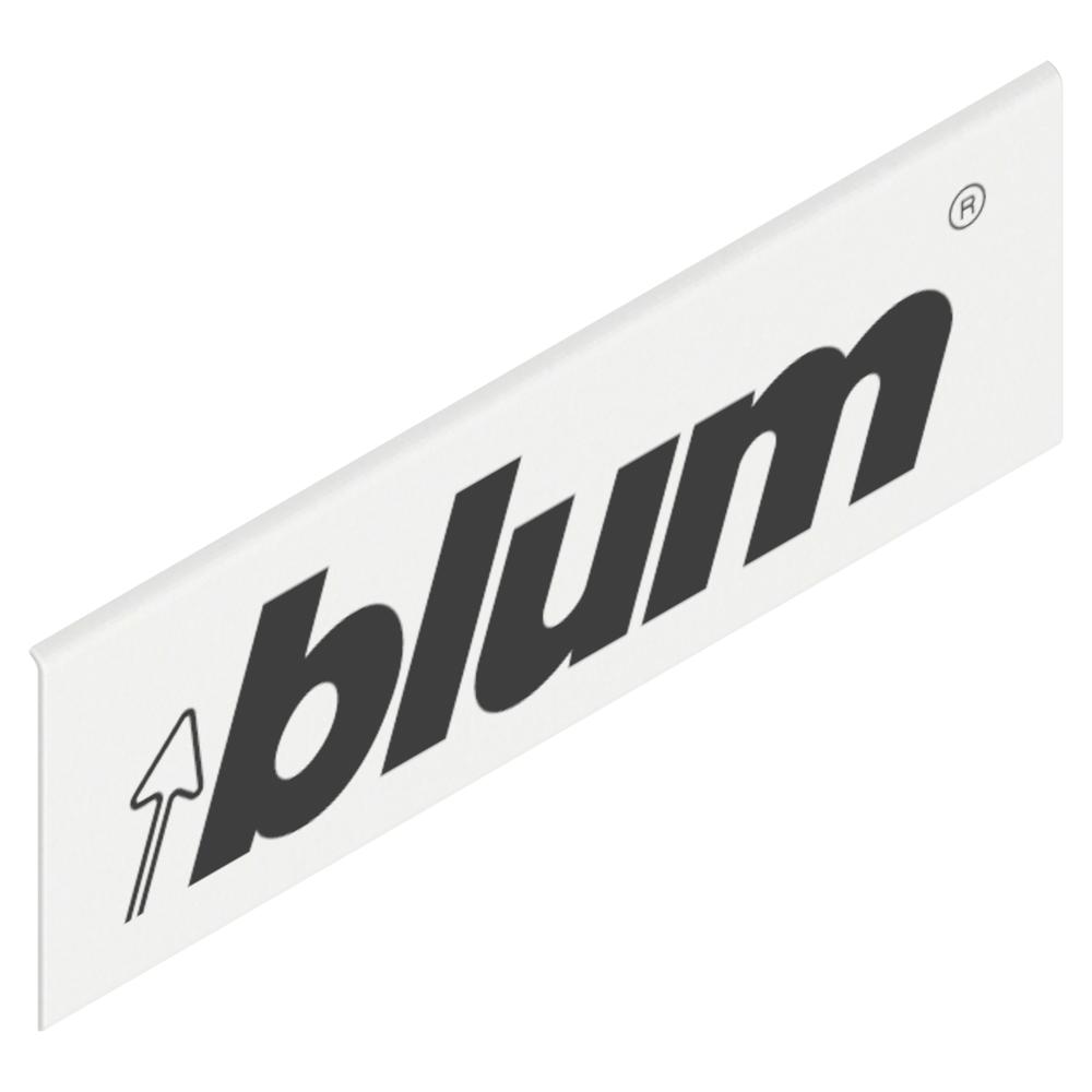 LEGRABOX заглушка cнаружи симметричная с надписью blum, белый шелк