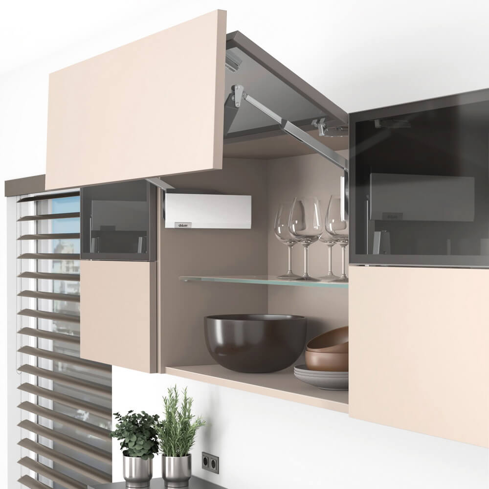 AVENTOS HF top узкая алюминиевая рамка ВВЕРХУ 25/35 белый