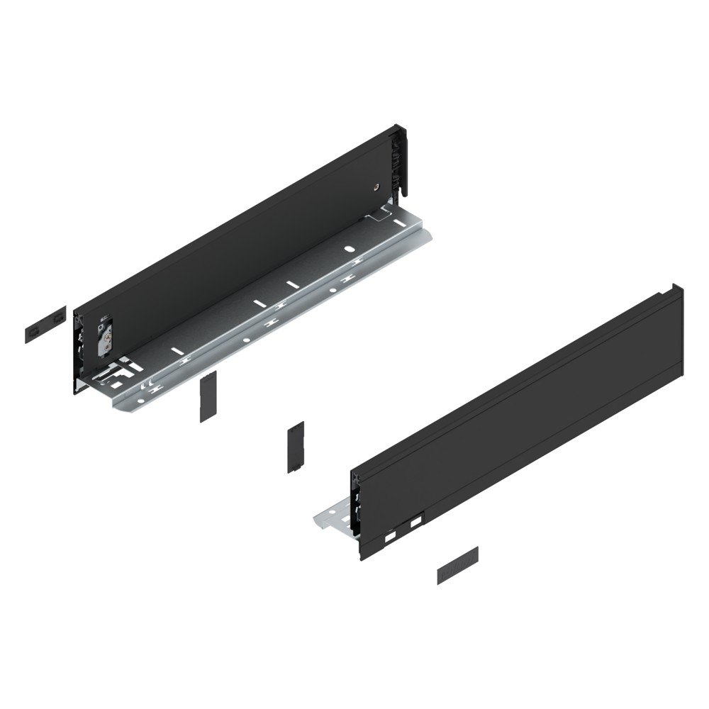 LEGRABOX pure царга, высота M (90,5 мм), НД=400 мм, левая и правая, КАРБОН черный мат.