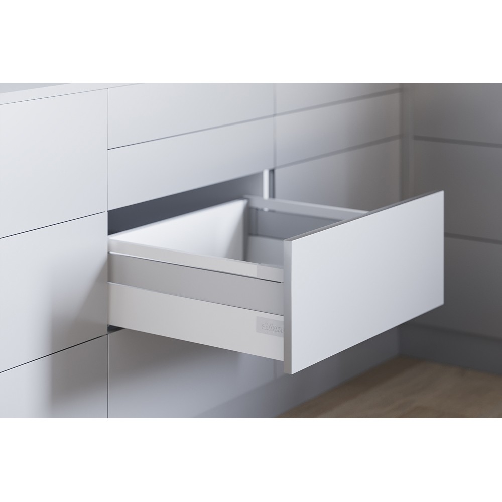 TANDEMBOX antaro, высота C с релингом под вставку, TIP-ON BLUMOTION, 450 белый шелк