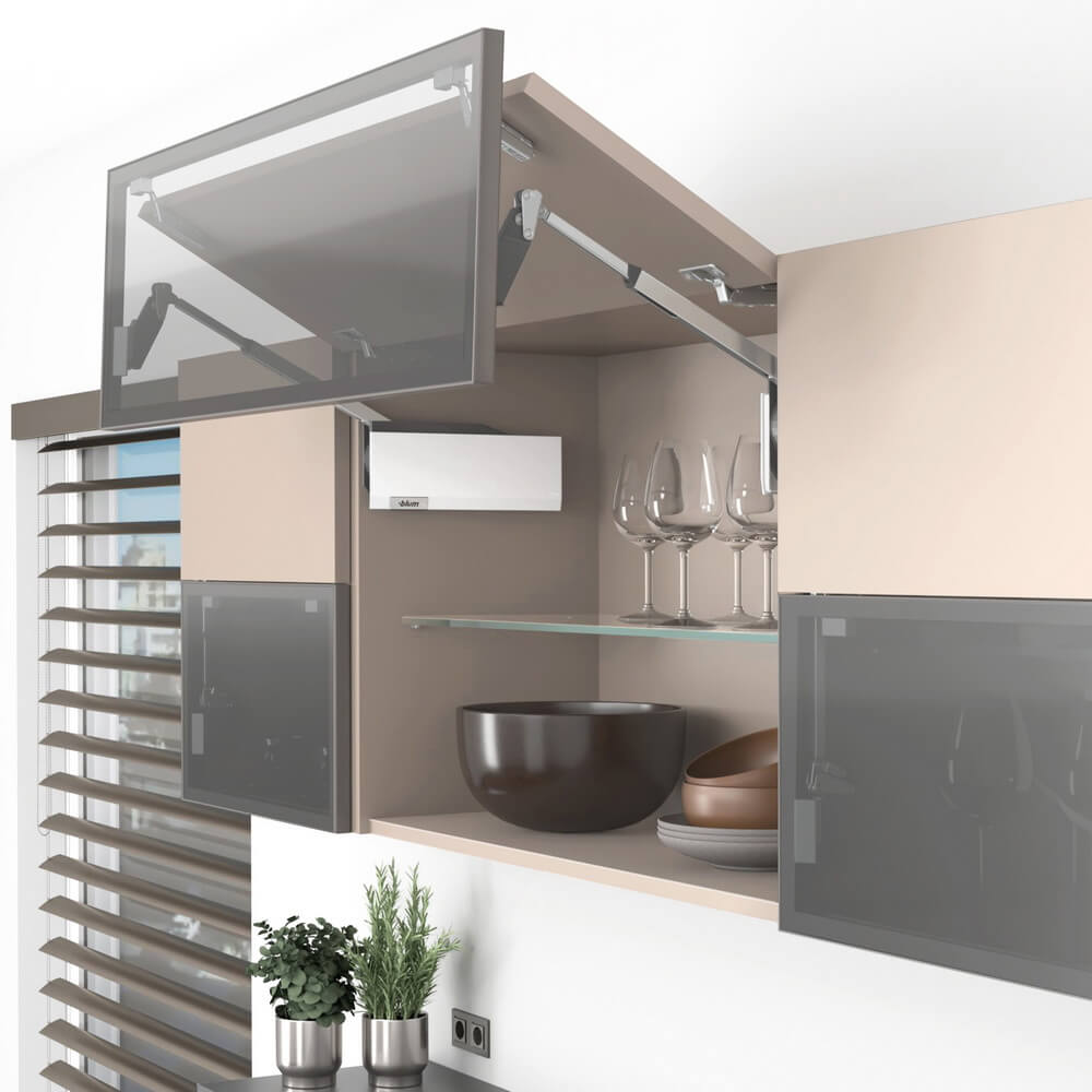 AVENTOS HF top узкая алюминиевая рамка ВНИЗУ 25/35 белый