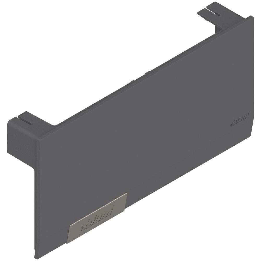 AVENTOS HK top заглушка большая (с вмонтир. малой) тёмно-серая/нерж. сталь, левая